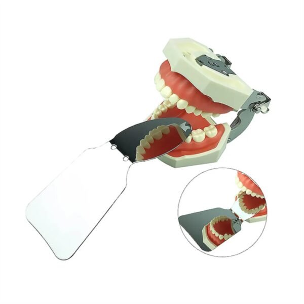 Orthodontic Intraoral Stainless Steel Double Sided Angulated Pedo Occlusal Buccal Photography Mirror 7.2x8.5x8.5CM (Pack Of 1Pc)